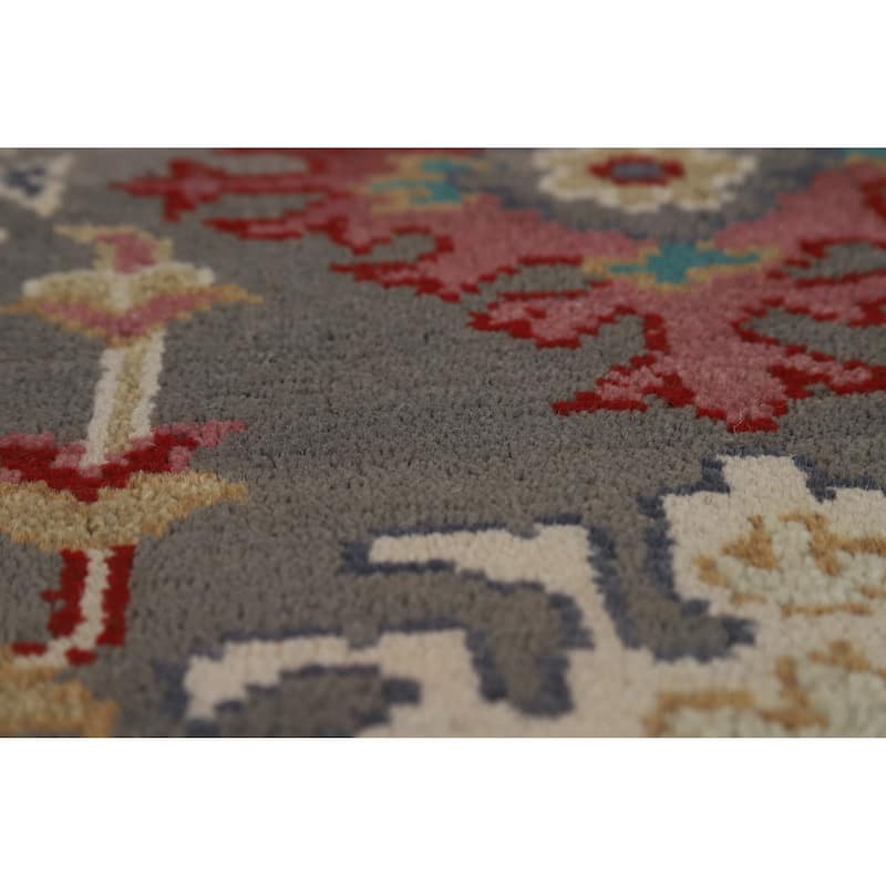 Hand Knotted Oriental 100% Wool Carpet Transitional All-Over Greys & Charcoal Oushak Area Rug - 10' 1'' X 8' 2''
