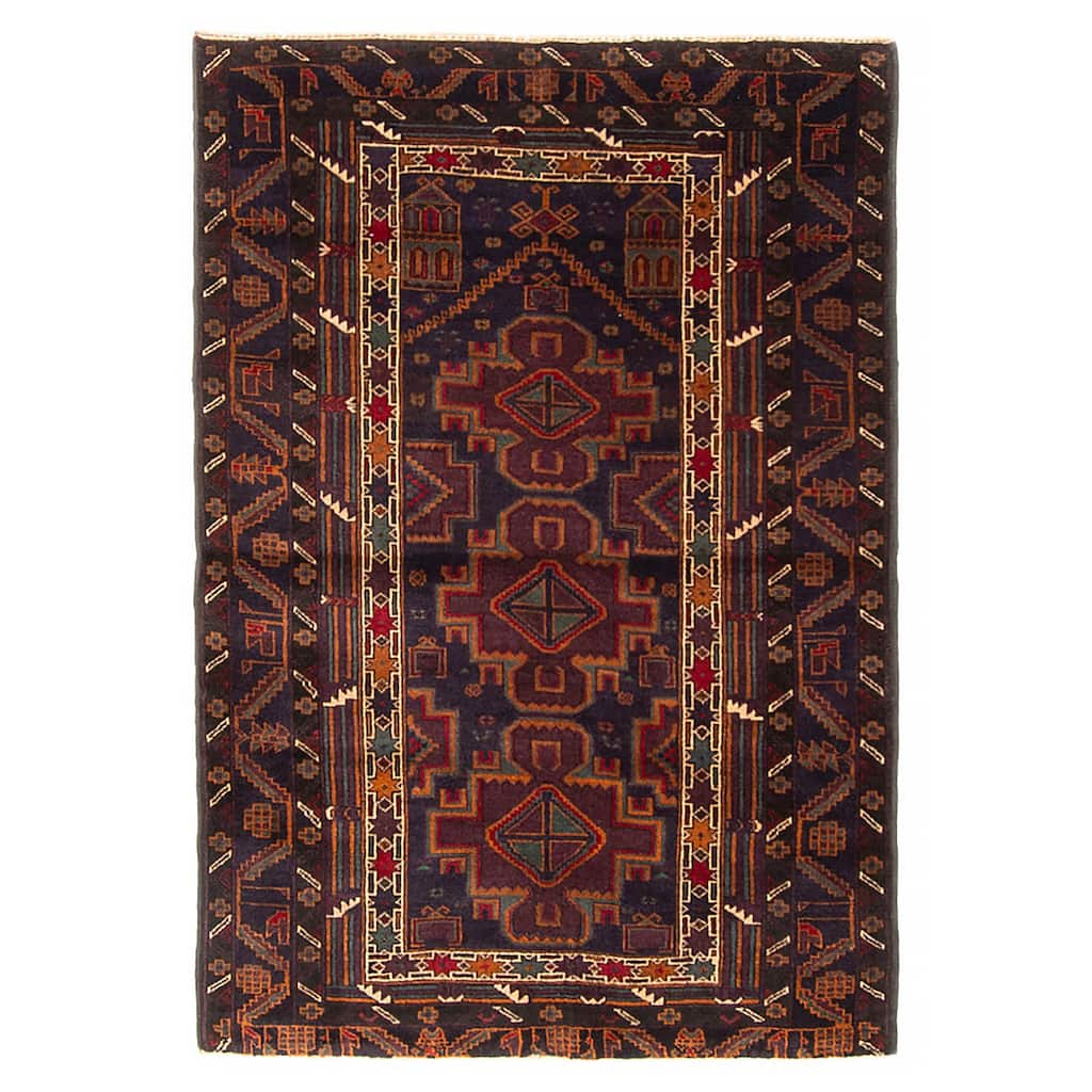 Teimani Navy Rug 2'11" x 4'6" - 2'11 x 4'6