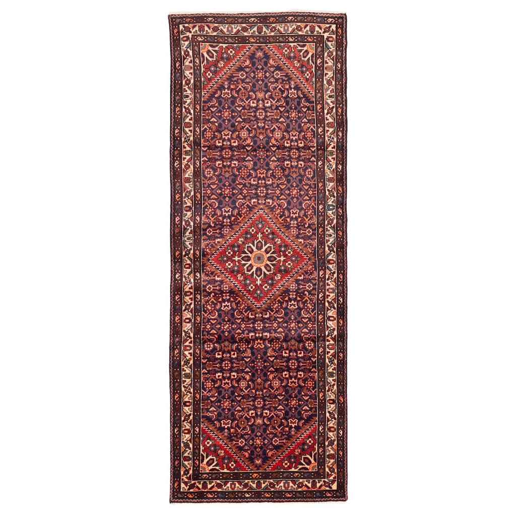 ECARPETGALLERY Hand-knotted Andelz Dark Navy Wool Rug - 3'9 x 10'5