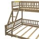 preview thumbnail 24 of 22, Solid Wood Bunk Bed with Ladder and Fence Guardrails, Twin XL over Queen Size Floor Bunk Bedframe with Slats Support