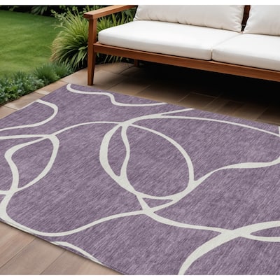 HomeRoots Abstract Transitional Rectangle Outdoor Rug