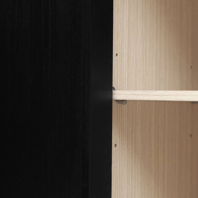 GDFStudio - Oakcraft Traditional Wooden Accent Storage Cabinet with 2 Carved Doors