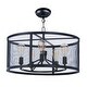 preview thumbnail 2 of 0, Palladium 5-light 24.25" Wide Steel Chandelier - black / natural aged brass