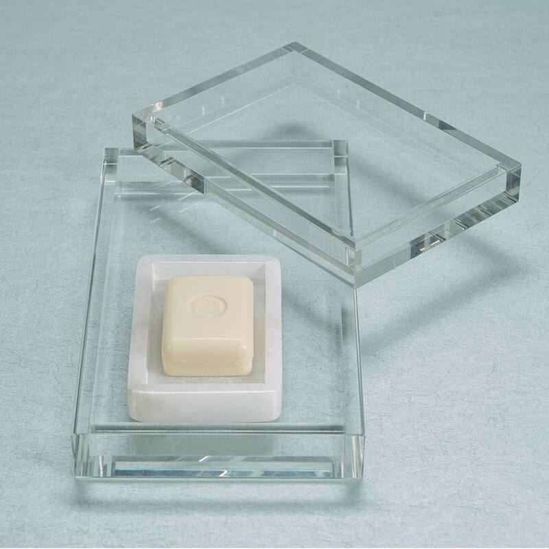Carnac Crystal Glass Vanity Tray - Clear