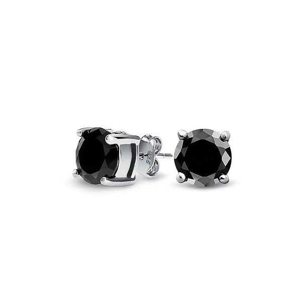 50 Ct Black Round Solitaire Brilliant Cut Cz Stud Earrings For 50 Ct Black Round Solitaire Brilliant Cut Cz Stud Earrings For Women Men 925 Sterling Silver On Free Shipping Orders Over 45