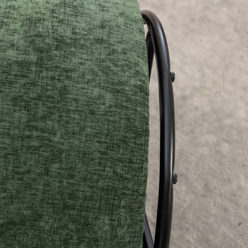 Chenille Fabric Swivel Accent Barrel Armchair with Coating Metal Ring