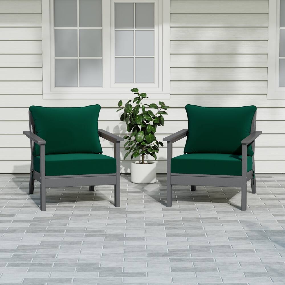 Birchwood All Weather HDPE Outdoor Patio Gray Deep Seating Conversation Set With Cushions (2-Piece)