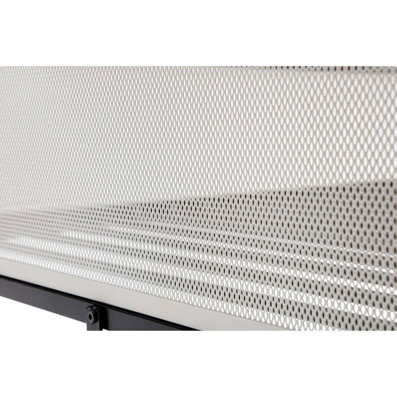 Adin Modern Black Twin Over Full Bunk Bed with White Mesh Guard Rail by GDFStudio