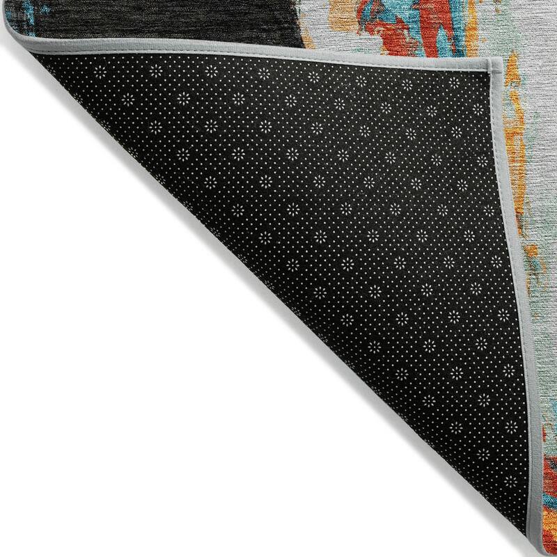 Machine Washable Indoor/ Outdoor Modern Elephant Chantille Rug