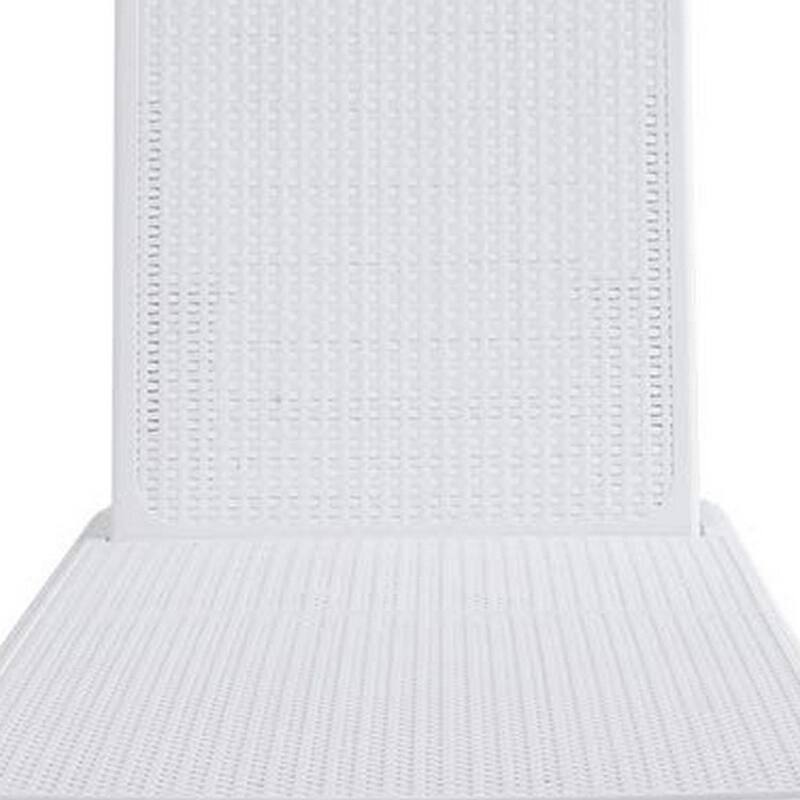 75" White Heavy Duty Plastic Outdoor Stacking Chaise Lounge