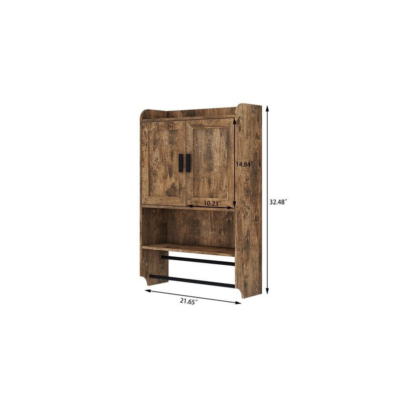 Wall Cabinet For Bathroom,Storage Cabinet with Doors and Shelves,Over The Toilet Storage Cabinet