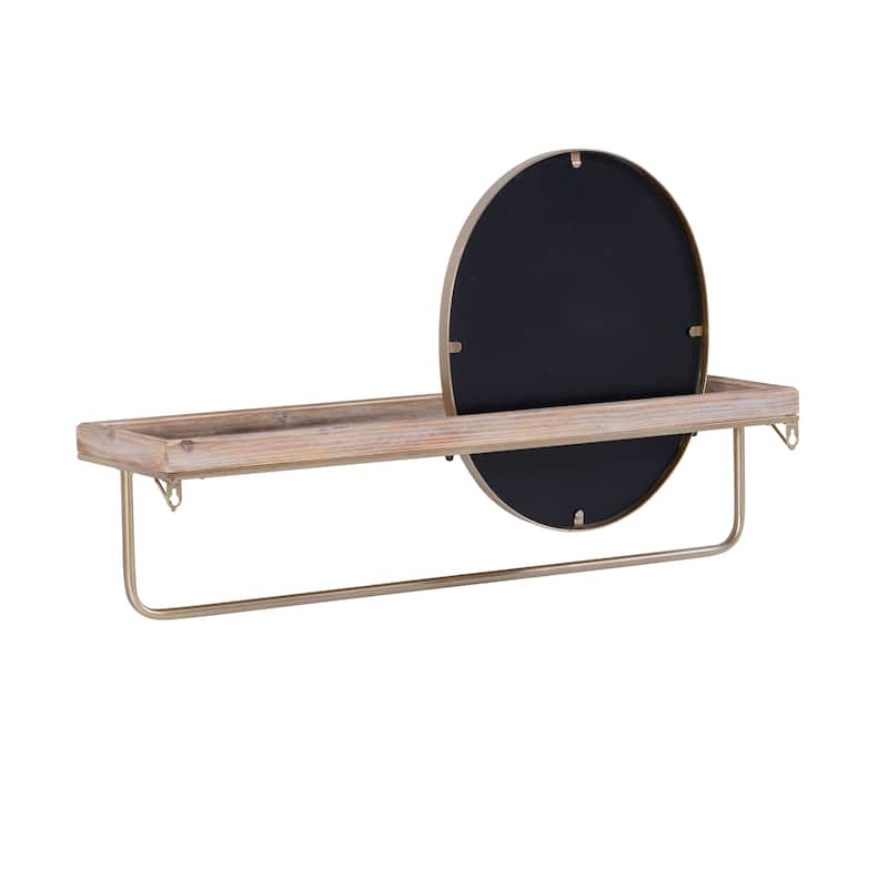 Kaylor Modern Farmhouse Shelf with Mirror