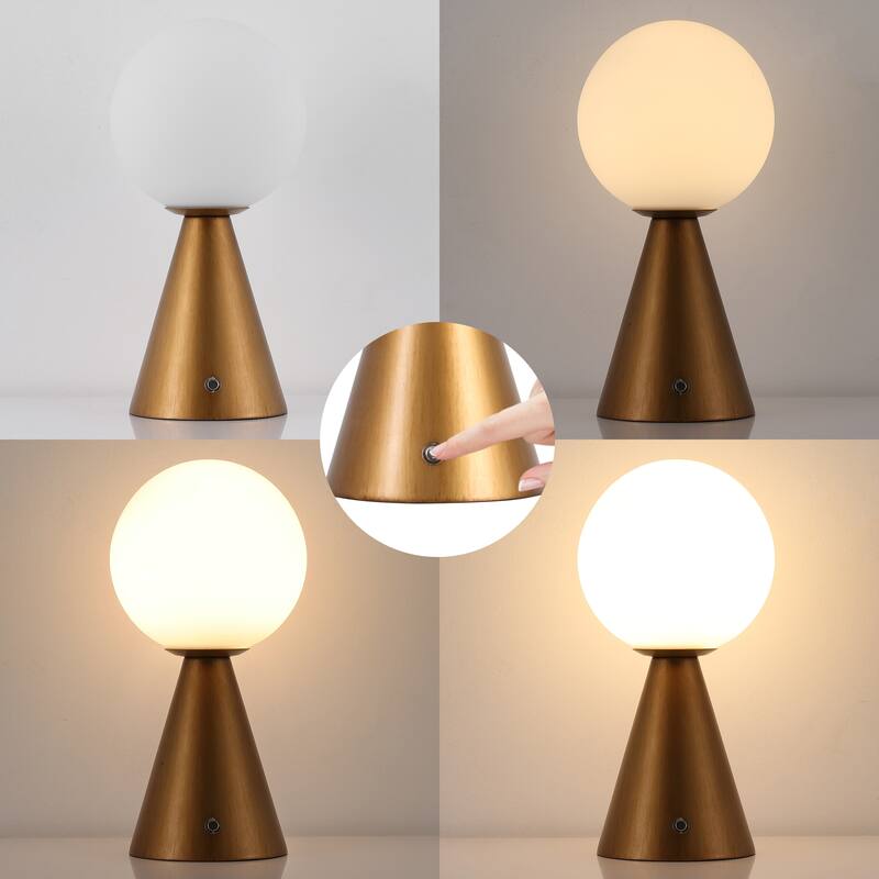 11.75" Rechargeable/Cordless Dimmable Integrated LED Table Lamp, Touch Sensor (Set of 2) - 11.75