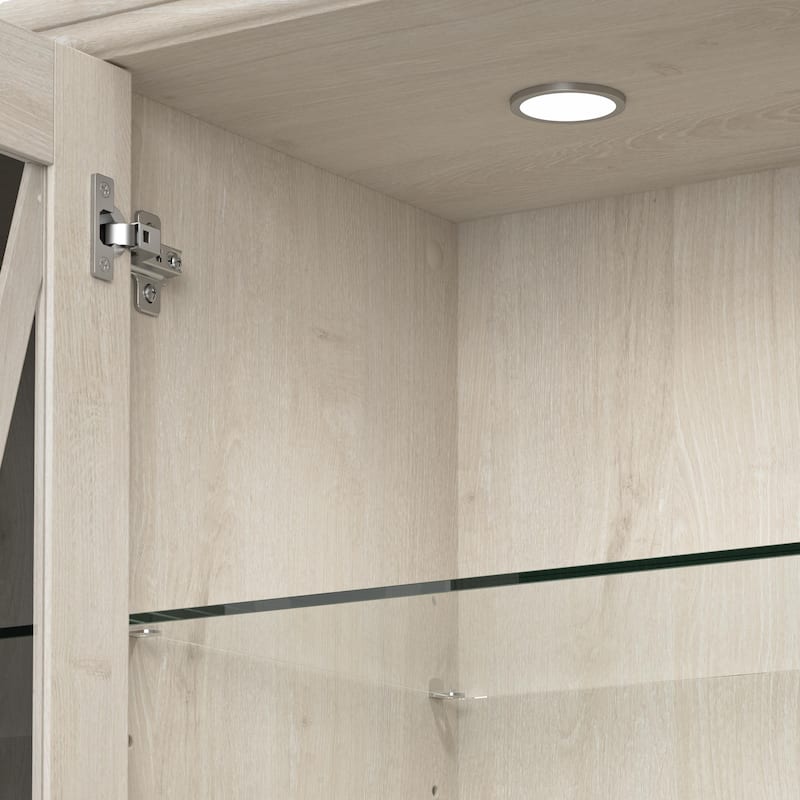 Lennox Curio Cabinet with Glass Doors and Shelves by Bush Furniture