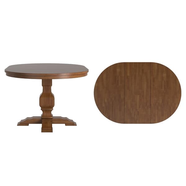 Ronda Two-Tone Oval Solid Wood Top Extending Dining Table - Bed Bath ...