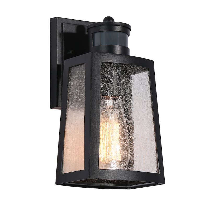 Aary Farmhouse Black Indoor/Outdoor Wall Sconce, 1-Light Modern LED Patio Wall Lantern - L5.5"*W5.9"*H11"