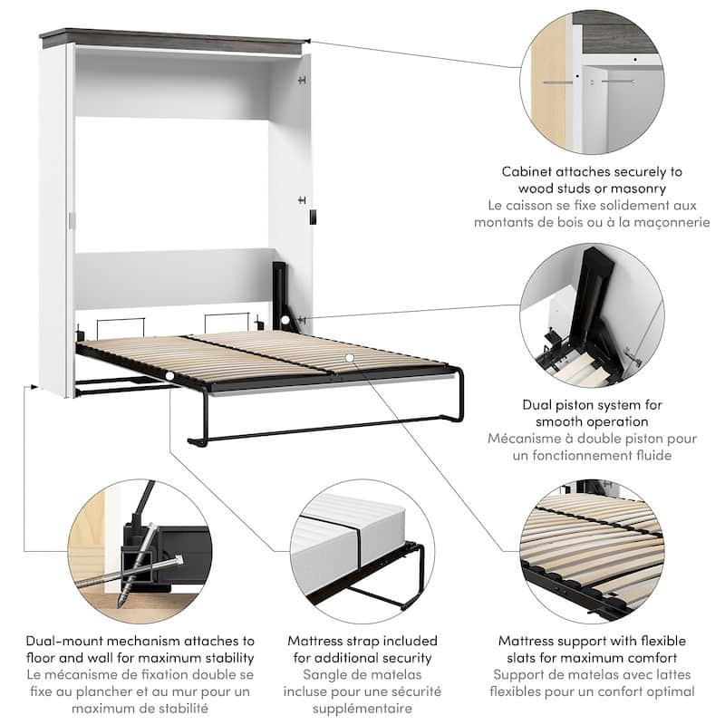 Orion 67W Queen Murphy Bed by Bestar