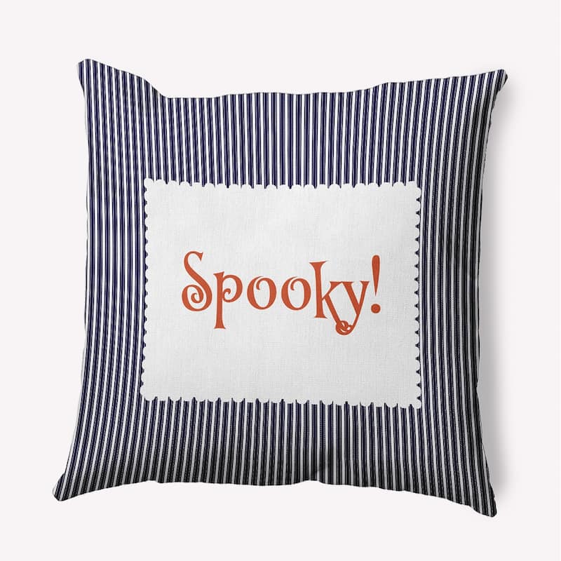 Halloween Spooky Ticking Accent Pillow - Navy - 26" x 26"