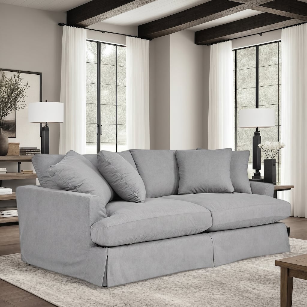 Ciara 93" Modern Upholstered Slipcovered Cloud Sofa Couch