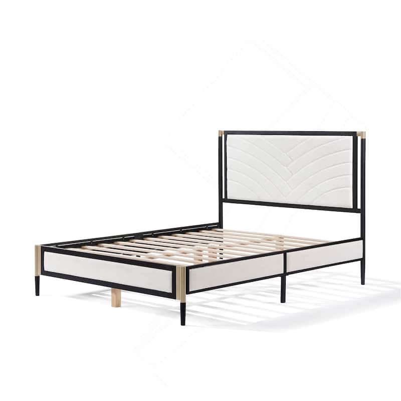 Exquisite Metal Bed with Headboard for Dreamy Sleep