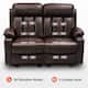 MCombo Electric Power Reclining Sofa with Heat & Massage, Faux Leather 6095/6075/6077