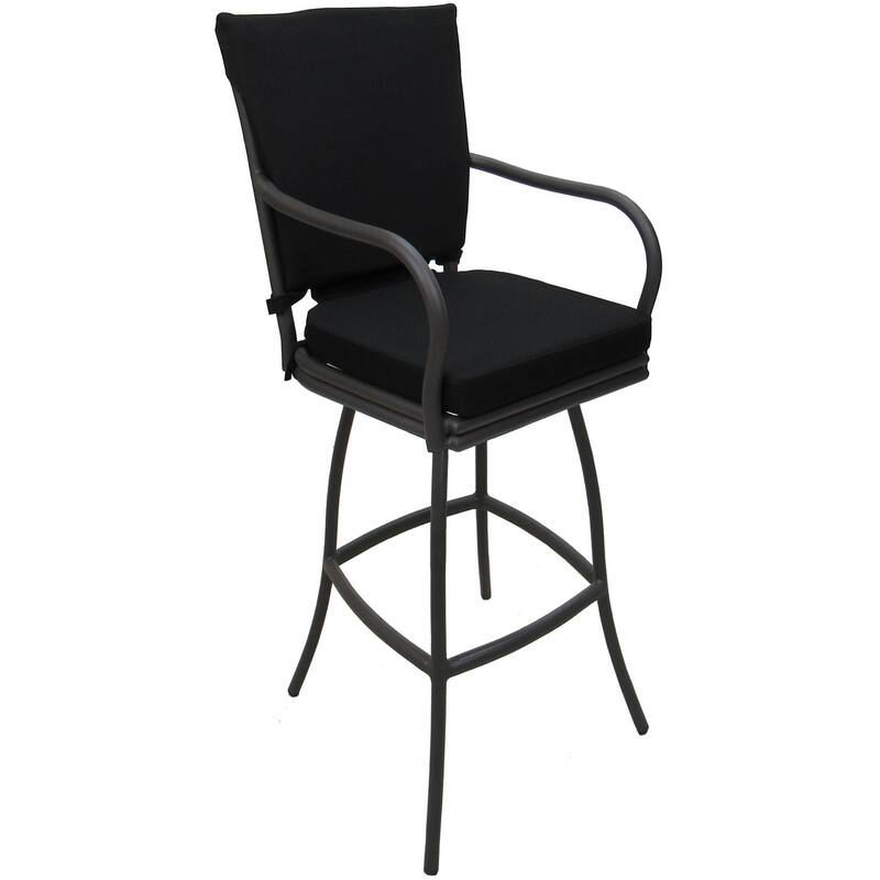 Outdoor or Indoor Counter 26", 30" or Extra Tall 34" Bar Stool - Ofir - Black - Gray - Bar Height