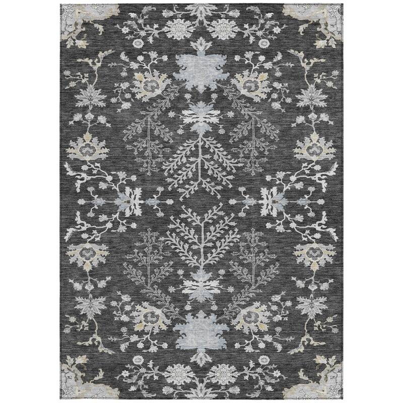 HomeRoots Floral Transitional Rectangle Outdoor Rug
