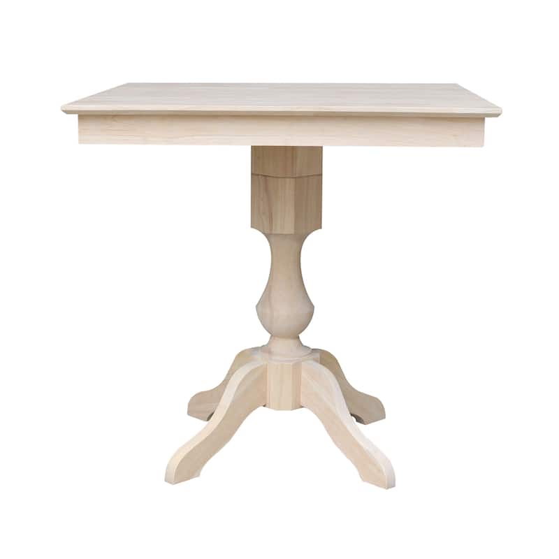 36" x 36" Square Top Pedestal Table - Unfinished - 35.9"H