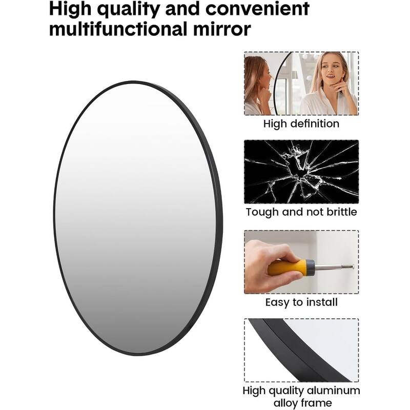 30 inchRound Mirror for Wall, Round Bathroom Mirror