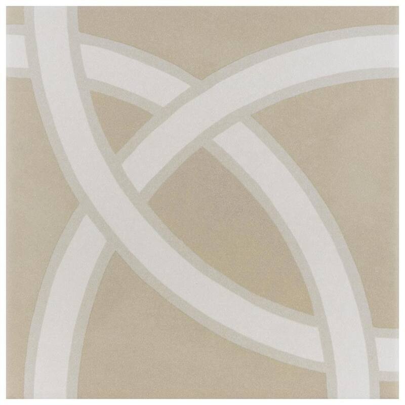 Merola Tile Caprice Pastel Loop Encaustic 7.86" x 7.86" Porcelain Floor and Wall Tile