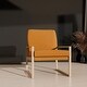 preview thumbnail 1 of 6, BELLEZE Upholstered Accent Chair, Wood Frame Armchair w/Padded Cushion - Brown Brown