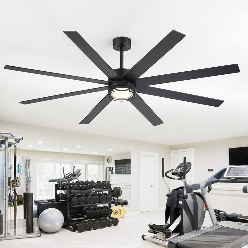 72/52-inch Reversible 8/5-Blade Dimmable LED Ceiling fan with Light and Remote