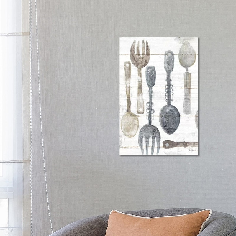 iCanvas "Spoons And Forks II Neutral" by Albena Hristova Canvas Print - 26x18x1.5