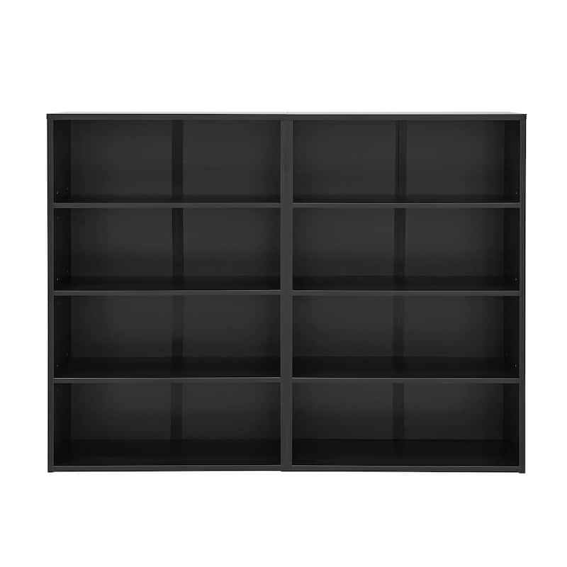 Modular 8-Tier Storage Cabinet –Convertible Bookcase with Adjustable Shelves, Dual-Layer Design Separates into Two 4-Layer Units