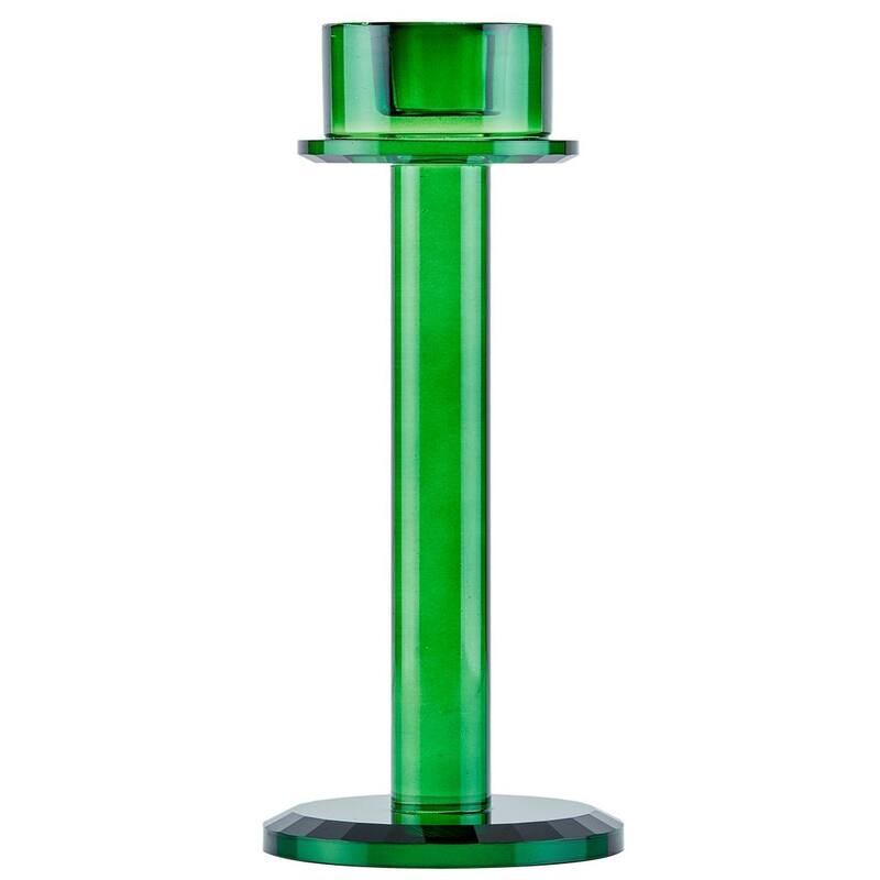 Lya 12" Crystal Glass Candle Lamp With Glass Shade