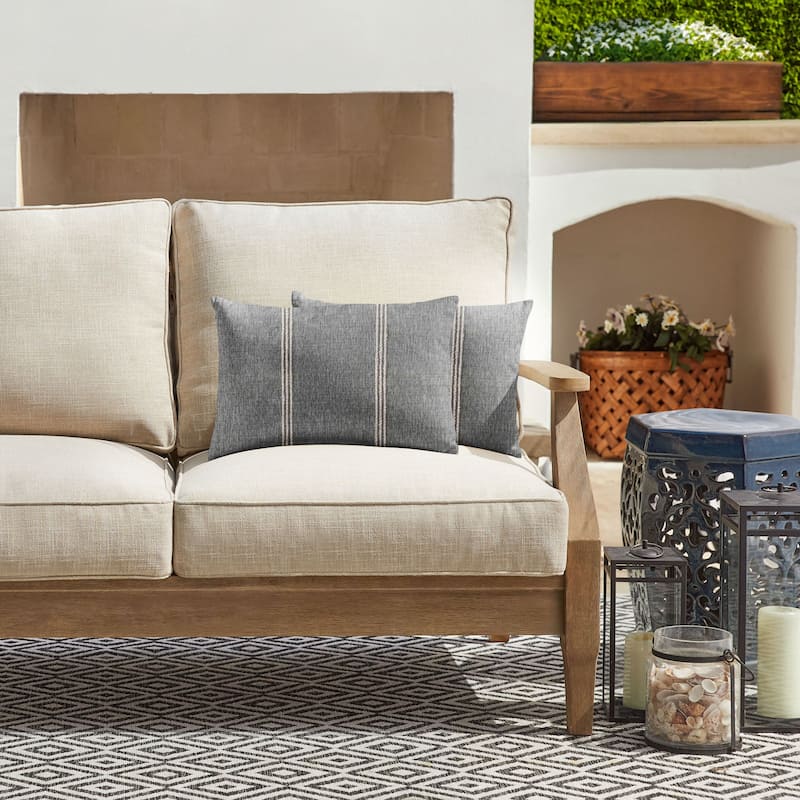 Sunbrella Textured Indoor/Outdoor Knife Edge Pillow (Set of 2)