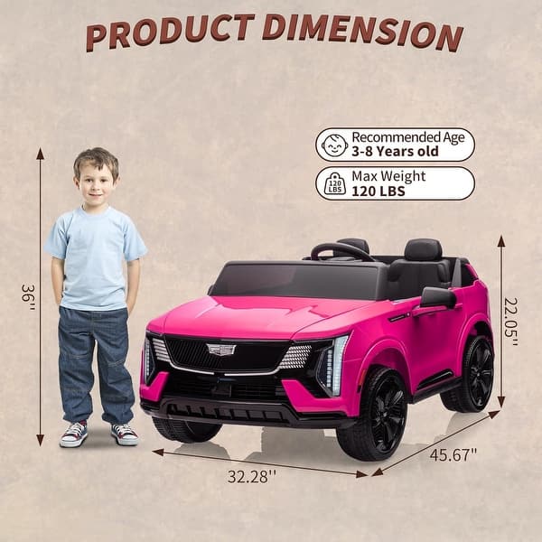 dimension image slide 2 of 5, 24V Ride On Car, Licensed Battery Powered Electric Vehicle w/Remote Control