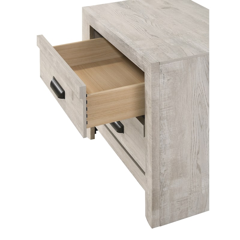 1pc Contemporary Nightstand End Table with Two Storage Drawers