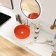 preview thumbnail 12 of 36, BNK 16 inch White Ceramic Circular Vessel Bathroom Sink 15.7"W x 15.7"D 4.7"H - Matt Hermes Orange