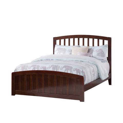 Richmond Queen Low Profile Wood Platform Bed with Matching Footboard in Walnut