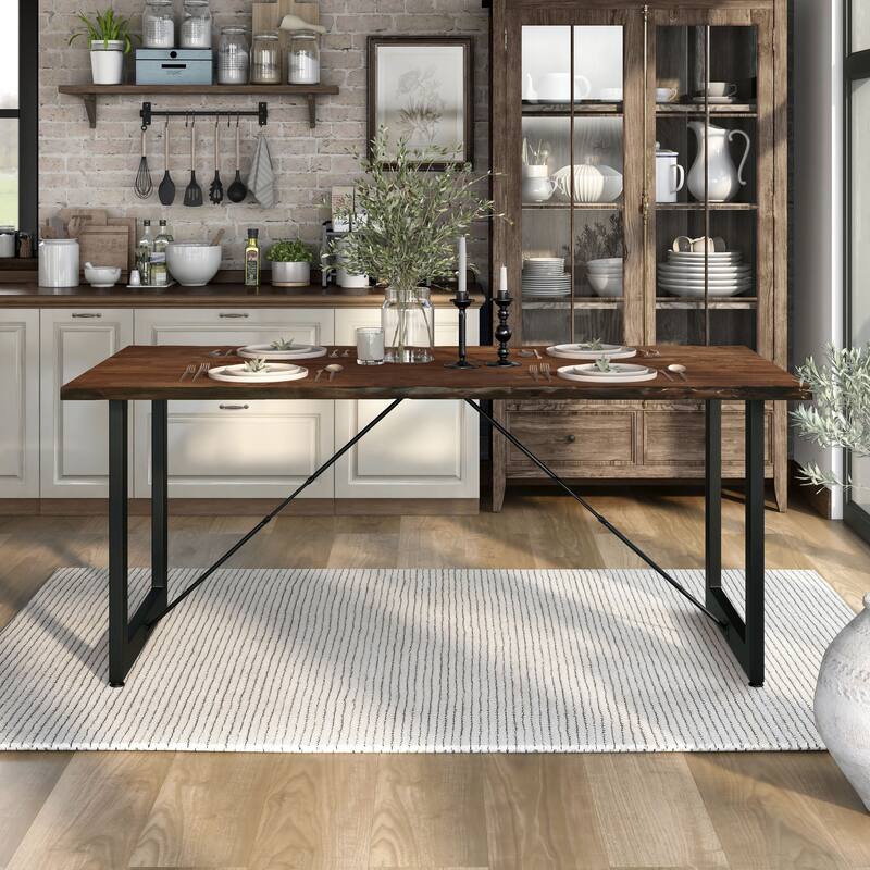 Mass Walnut 71-inch Live Edge Wood Dining Table by Furniture of America