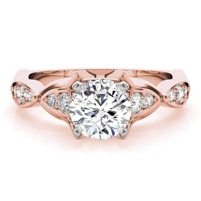 Auriya 14k Rose Gold Lab Grown Round Diamond Engagement Ring 0.50 to 5.00 ct. tw. (F-G VS)