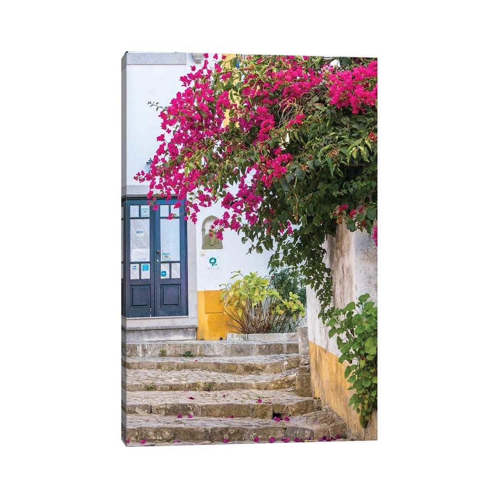 iCanvas "Portugal, Obidos. Beautiful bougainvillea blooming in the town of Obidos, Portugal." by Julie Eggers Canvas Print
