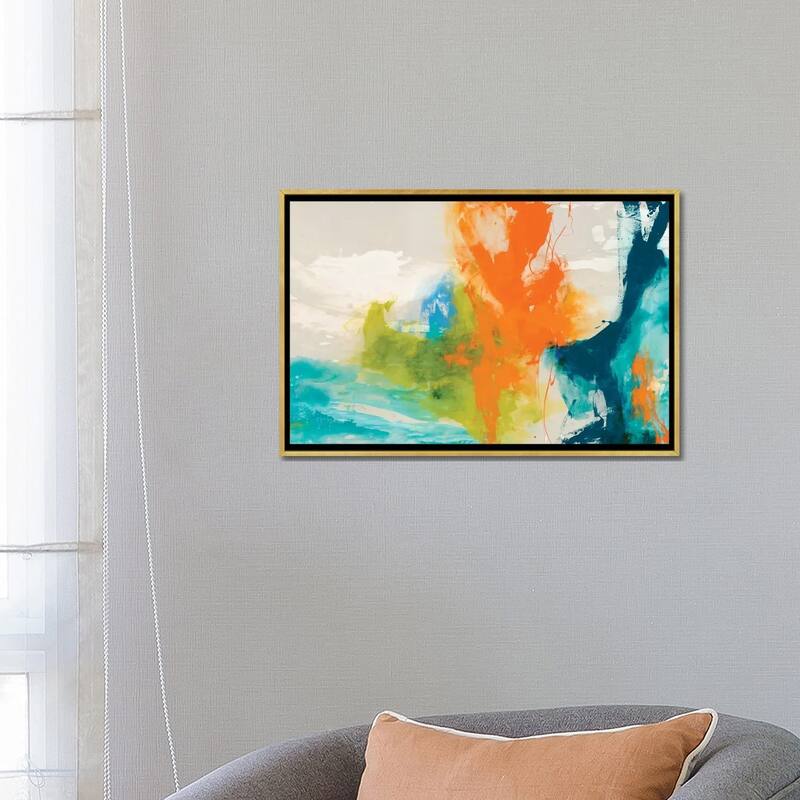 iCanvas "Tidal Abstract I" by Sisa Jasper Framed Canvas Print