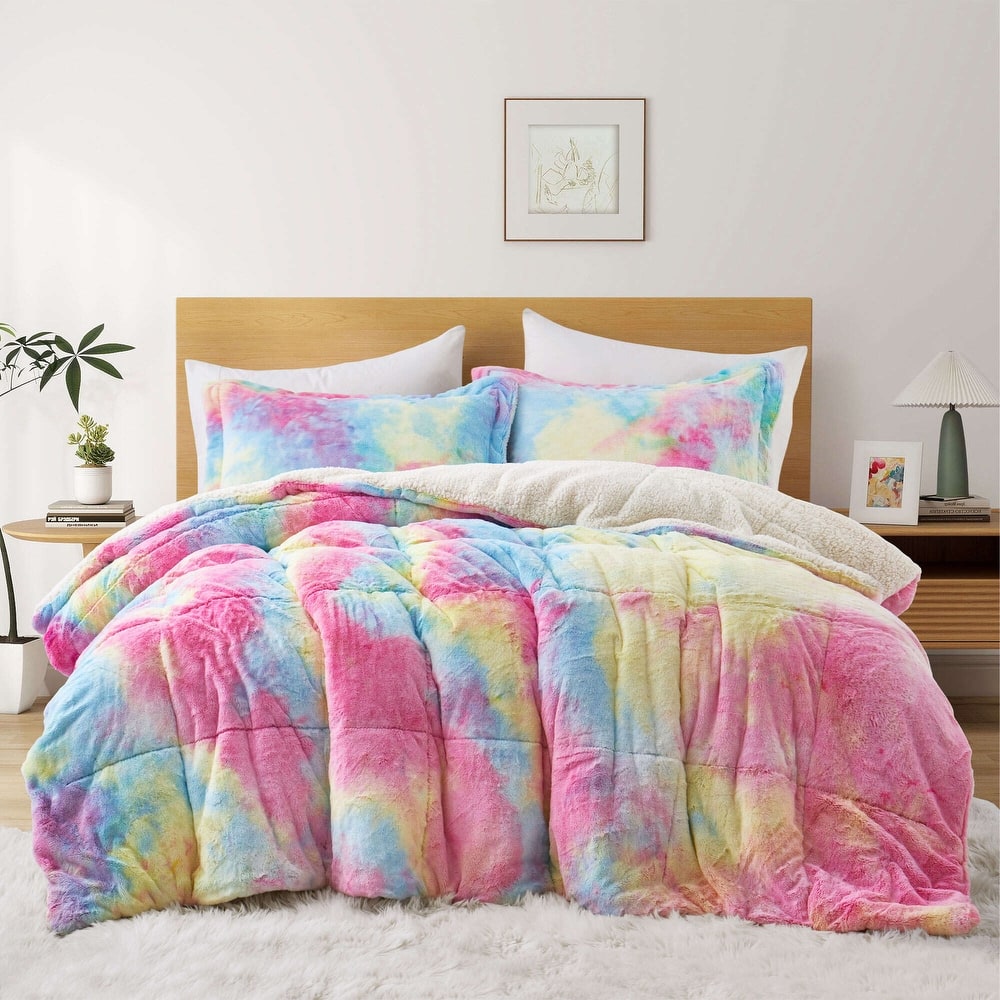 3 Piece Winter Reversible Comforter Set Faux Shearling Ultra Soft Minky Plush and Fuzzy Fleece Microfiber