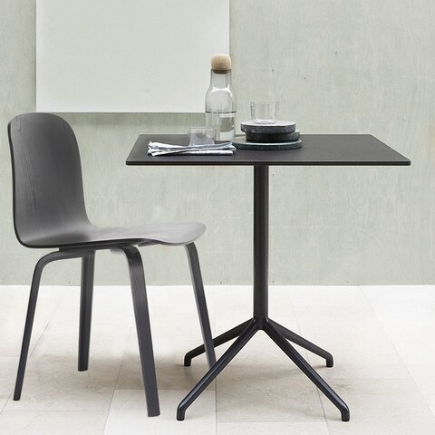 27.5-inch Square Powdercoated Outdoor- Indoor Cafe Metal Table
