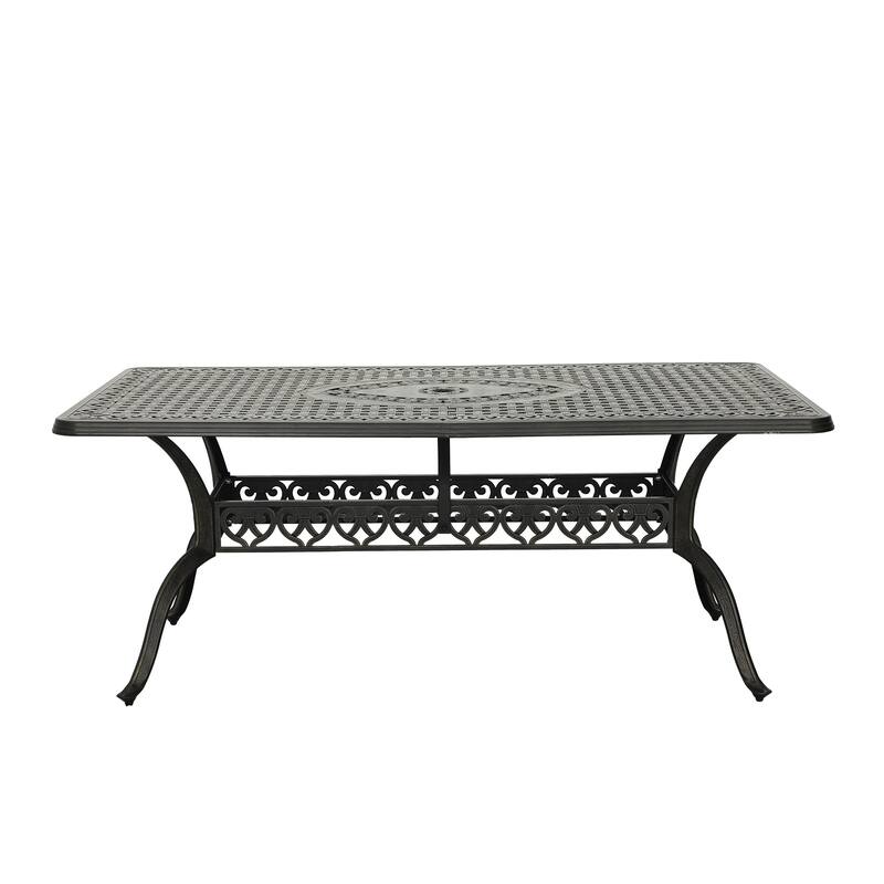 Clihome 71" Cast Aluminum Patio Rectangular Dining Table
