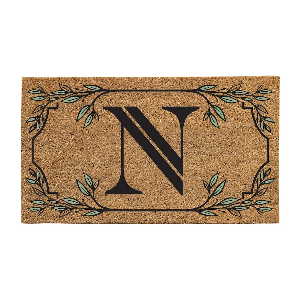 28 in. x 16 in. Monogram Coir Mat, Letter "N"