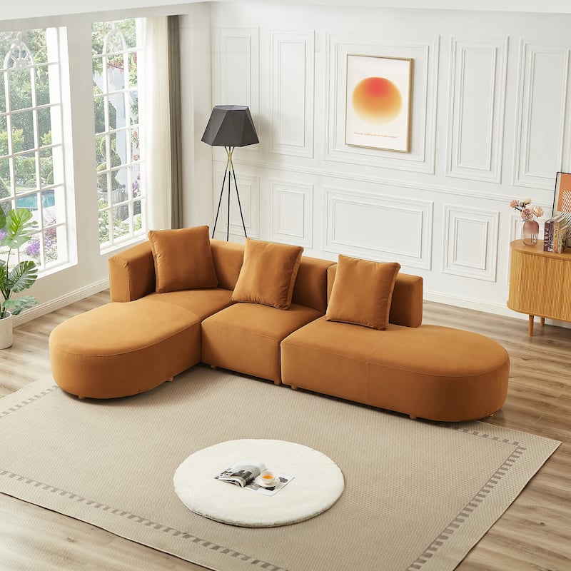 Oslo Mid-Century Modern Velvet Sectional Sofa
