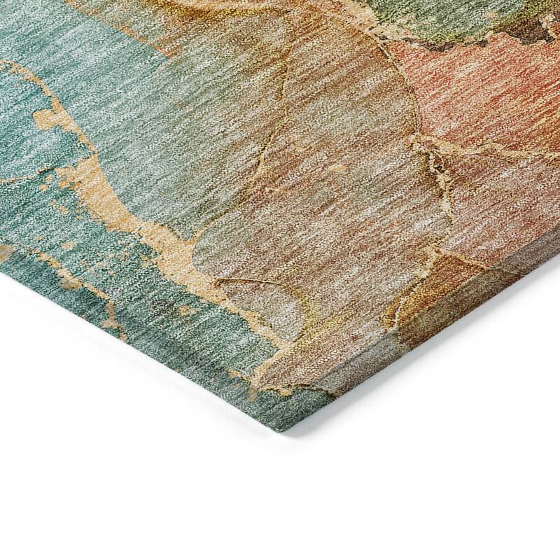 Machine Washable Indoor/ Outdoor Chantille Abstract Modern Rug